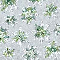 Servietten 33x33 cm - BLOOMING SNOWFLAKES light blue