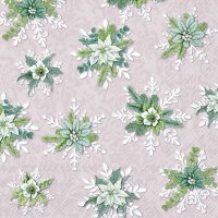Servietten 33x33 cm - BLOOMING SNOWFLAKES light rose