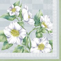 Servietten 33x33 cm - WONDERFUL CHRISTMAS ROSE grey