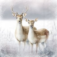 Servietten 33x33 cm - MAGIC WINTER DEERS