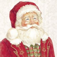 Servietten 33x33 cm - SANTA IS DREAMING cream