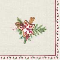 Napkins 33x33 cm - CHRISTMAS MEDALLION cream