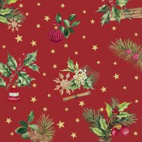 Napkins 33x33 cm - CHRISTMAS ELEMENTS red