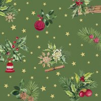 Napkins 33x33 cm - CHRISTMAS ELEMENTS green