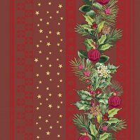 Napkins 33x33 cm - CHRISTMAS ELEMENTS STRIPES red