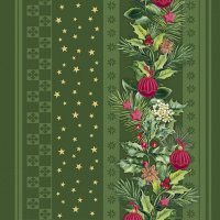 Napkins 33x33 cm - CHRISTMAS ELEMENTS STRIPES gre