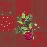 Servietten 33x33 cm - CHRISTMAS ELEMENTS SQUARES red