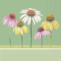 Servetten 33x33 cm - PASTEL FLOWERS green