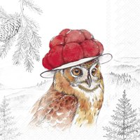 Serviettes 33x33 cm - BLACK FOREST OWL