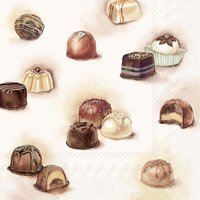 Napkins 33x33 cm - CHOCOLATES cream
