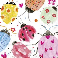 Napkins 33x33 cm - JOYFUL LADYBUGS