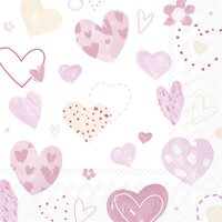Napkins 33x33 cm - JOYFUL HEARTS light rose