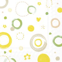 Servilletas 33x33 cm - JOYFUL DOTS yellow