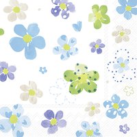 Servilletas 33x33 cm - JOYFUL FLOWERS light blue