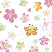 Servilletas 33x33 cm - JOYFUL FLOWERS light rose