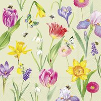 Servilletas 33x33 cm - SPRING AWAKENING light green