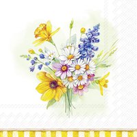 Napkins 33x33 cm - SPRING TIME BLOOM light green