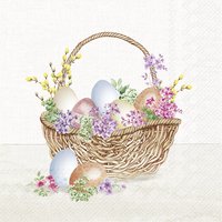 Serviettes 33x33 cm - HAPPY EASTER DAYS cream
