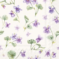 Serviettes 33x33 cm - DREAM OF VIOLETS cream