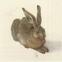 Serviettes 33x33 cm - DÜRER HASE cream