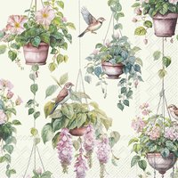 Servilletas 33x33 cm - FLOWER BASKET light green