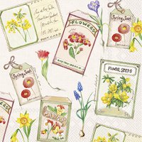 Napkins 33x33 cm - SPRING SEEDS cream