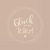 Napkins 33x33 cm - GLÜCK AUF DEM TELLER old rose