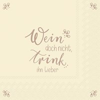 Napkins 33x33 cm - WEIN DOCH NICHT cream