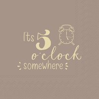 Napkins 33x33 cm - 5 OCLOCK light brown