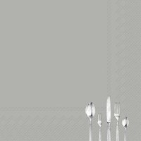 Servietten 33x33 cm - TINY CUTLERY grey