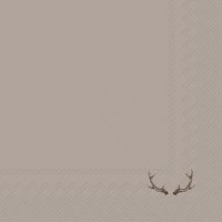 Servietten 33x33 cm - TINY ANTLER taupe