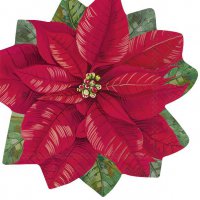 打孔餐巾纸 - ELEGANT POINSETTIA