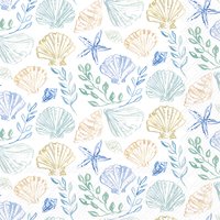 餐巾33x33厘米 - BLUE SHELLS