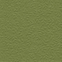 Napkins 33x33 cm embossed - LEAVES dark olive