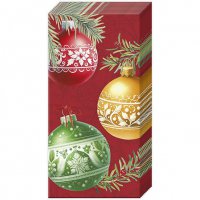 Handkerchiefs - CHRISTMAS BUBBLES red