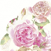 餐巾 - 圆形 - TEA ROSE white