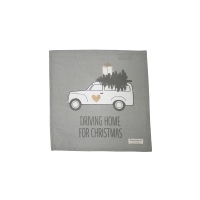 Serviettes en tissu - Driving home for Christmas - grey