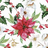 Napkins 25x25 cm - Watercolour Poinsettia