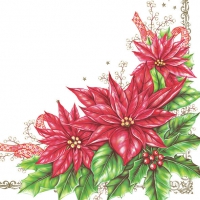 Napkins 33x33 cm - Elegant Poinsettia