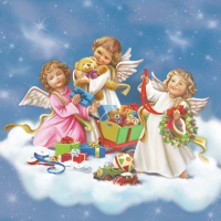 Napkins 33x33 cm - Angels with Toys