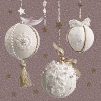 Napkins 33x33 cm - Charming Baubles on Dusty Pink