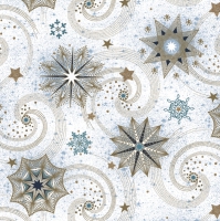 Serwetki 33x33 cm - Gold & Turquoise Stars And Twirls