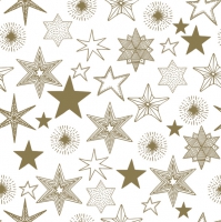 Servietten 33x33 cm - Gold Stars