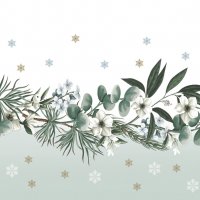 Serviettes 33x33 cm - Botanical Christmas Motifs