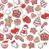 Servietten 33x33 cm - Delicious Gingerbread Cookies