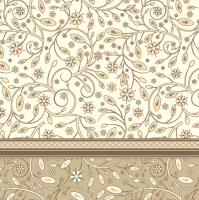 Napkins 33x33 cm - Floral Pattern Beige