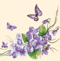 Serwetki 33x33 cm - Violet Flowers