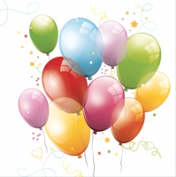 Servietten 33x33 cm - Birthday Balloons