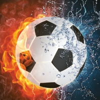 Servetten 33x33 cm - Football on Fire & Water