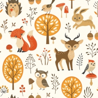 Napkins 33x33 cm - Forest Friends